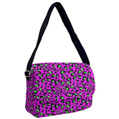 Pink And Green Leopard Spots Pattern Courier Bag by Casemiro