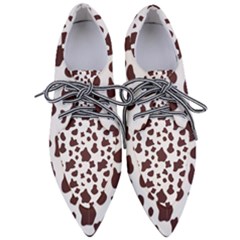 Brown Cow Spots Pattern, Animal Fur Print Pointed Oxford Shoes by Casemiro