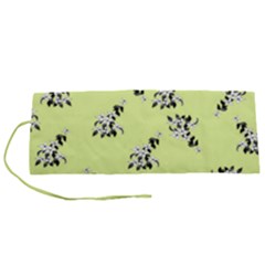 Black And White Vector Flowers At Canary Yellow Roll Up Canvas Pencil Holder (s) by Casemiro