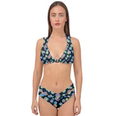 Multi-colored Circles Double Strap Halter Bikini Set by SychEva