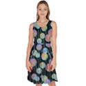 Multi-colored Circles Knee Length Skater Dress With Pockets View1