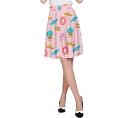 Funny Sweets With Teeth A-line Skirt by SychEva