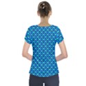 Blue Circles On A Dark Blue Background Short Sleeve Front Detail Top View2