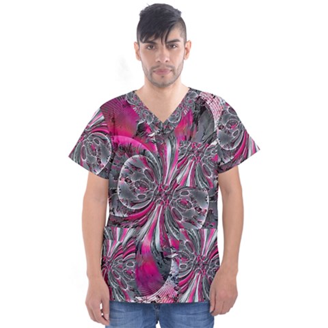 Mixed Signals Men s V-neck Scrub Top by MRNStudios