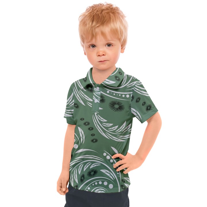 Folk flowers pattern Floral surface design Seamless pattern Kids  Polo Tee