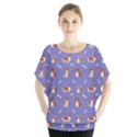 Cute Corgi Dogs Batwing Chiffon Blouse View1