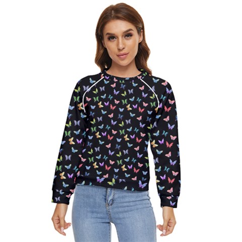 Bright And Beautiful Butterflies Women s Long Sleeve Raglan Tee by SychEva