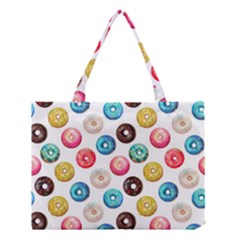 Delicious Multicolored Donuts On White Background Medium Tote Bag by SychEva