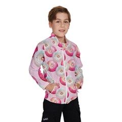 Pink And White Donuts Kids  Windbreaker by SychEva