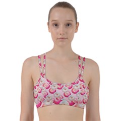 Pink And White Donuts Line Them Up Sports Bra by SychEva