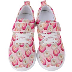 Pink And White Donuts Women s Velcro Strap Shoes by SychEva