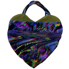 Unadjusted Tv Screen Giant Heart Shaped Tote by MRNStudios