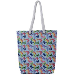Beautiful Bright Butterflies Are Flying Full Print Rope Handle Tote (small) by SychEva
