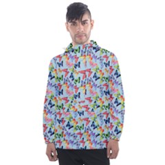 Beautiful Bright Butterflies Are Flying Men s Front Pocket Pullover Windbreaker by SychEva