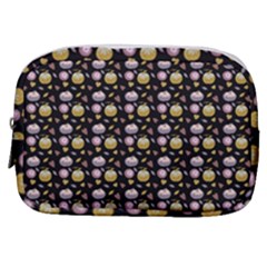 Shiny Pumpkins On Black Background Make Up Pouch (small) by SychEva