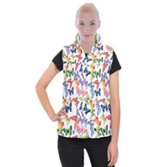 Bright Butterflies Circle In The Air Women s Button Up Vest by SychEva