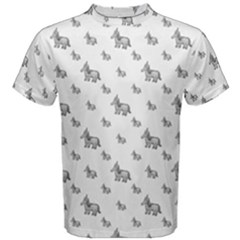 Grey Unicorn Sketchy Style Motif Drawing Pattern Men s Cotton Tee by dflcprintsclothing