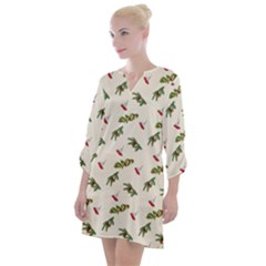 Spruce And Pine Branches Open Neck Shift Dress by SychEva
