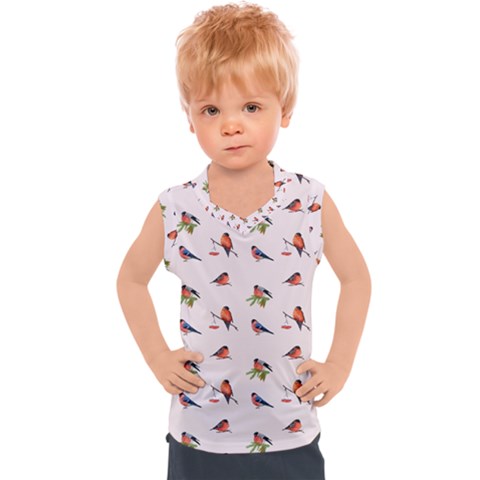 Bullfinches Sit On Branches Kids  Sport Tank Top by SychEva