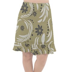 Folk Flowers Pattern Floral Surface Design Seamless Pattern Fishtail Chiffon Skirt by Eskimos