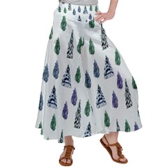 Coniferous Forest Satin Palazzo Pants by SychEva