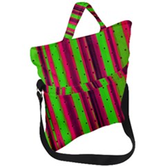 Warped Stripy Dots Fold Over Handle Tote Bag by essentialimage365