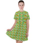 Fruits Short Sleeve Shoulder Cut Out Dress 