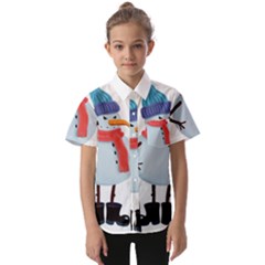 Angry Snowman Kids  Short Sleeve Shirt by SychEva