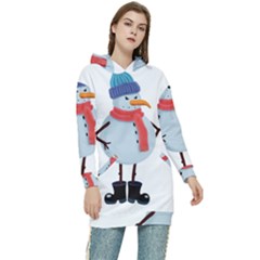Angry Snowman Women s Long Oversized Pullover Hoodie by SychEva