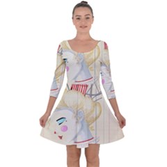 Clown Maiden Quarter Sleeve Skater Dress by Limerence