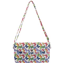 Multicolored Butterflies Removable Strap Clutch Bag by SychEva