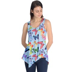 Watercolor Butterflies Sleeveless Tunic by SychEva