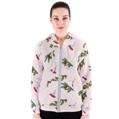 Rowan Branches And Spruce Branches Women s Zipper Hoodie by SychEva