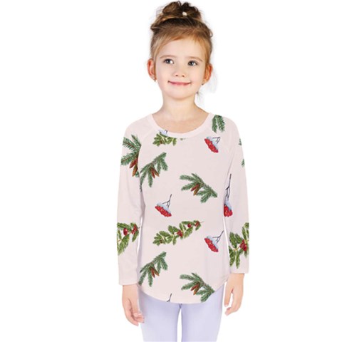 Rowan Branches And Spruce Branches Kids  Long Sleeve Tee by SychEva