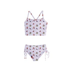 Bullfinches Sit On Branches Girls  Tankini Swimsuit by SychEva