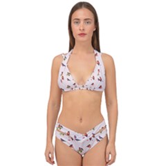 Bullfinches Sit On Branches Double Strap Halter Bikini Set by SychEva