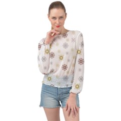 Magic Snowflakes Banded Bottom Chiffon Top by SychEva