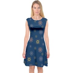 Magic Snowflakes Capsleeve Midi Dress by SychEva