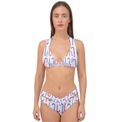 Christmas Candy Double Strap Halter Bikini Set by SychEva