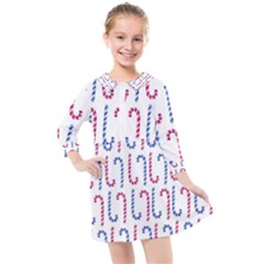 Christmas Candy Kids  Quarter Sleeve Shirt Dress by SychEva