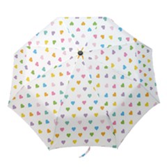 Small Multicolored Hearts Folding Umbrellas by SychEva