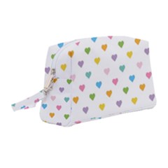 Small Multicolored Hearts Wristlet Pouch Bag (medium) by SychEva