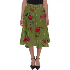 Red Cherries Athletes Perfect Length Midi Skirt by SychEva