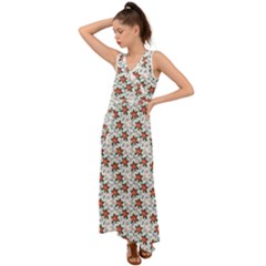 Vidffffa V-neck Chiffon Maxi Dress by PodArtist