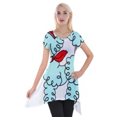 Doodle Poodle  Short Sleeve Side Drop Tunic by IIPhotographyAndDesigns