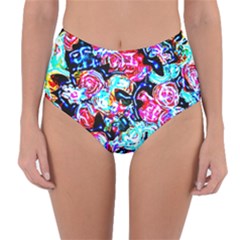 Neon Floral Reversible High-waist Bikini Bottoms by 3cl3ctix