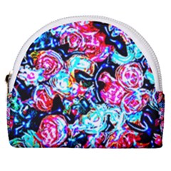 Neon Floral Horseshoe Style Canvas Pouch by 3cl3ctix