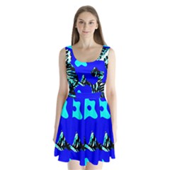 Abstract Tropical Split Back Mini Dress  by 3cl3ctix