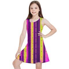 Warped Stripy Dots Kids  Lightweight Sleeveless Dress by essentialimage365