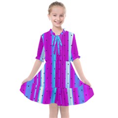 Warped Stripy Dots Kids  All Frills Chiffon Dress by essentialimage365